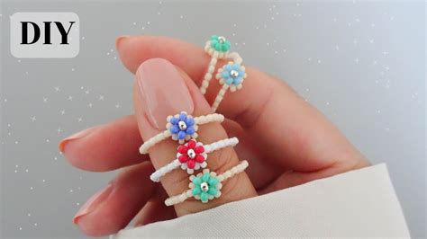 How To Make Flower Beaded Ring Seed Beads DIY Beads Jewelry YouTube