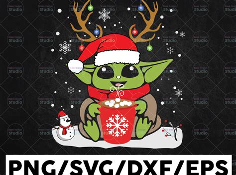 Baby Yoda Reindeer Christmas Svg Png Christmas Png Yoda Santa