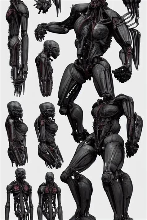 Very Symmetrical Cyborg Space Primate With Gunmetal Stable