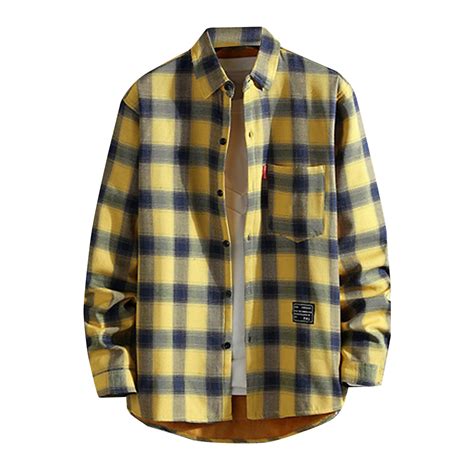 Flannel Jackets For Men Long Sleeve Plaid Quilt Fleece Sherpa Lined