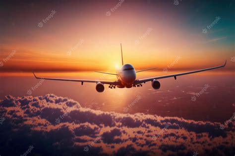 Premium Photo Airplane Flying In The Sky Passenger Airline Travel And Tourism