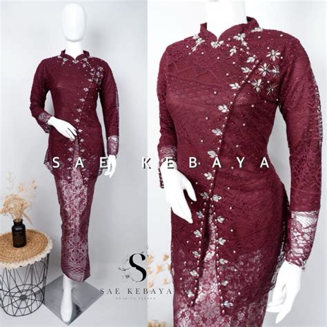 jual set kebaya brukat modern kebaya payet  kebaya modern