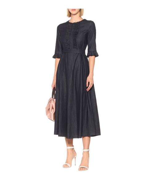 Max Mara Frutto Denim Midi Dress In Blue Lyst