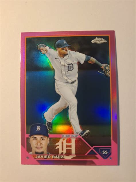 Topps Chrome Javier Baez Pink Refractor Detroit Tigers Ebay