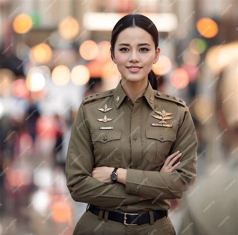 Premium Photo Photo Of Asian Woman In Thai Police Officer Uniform