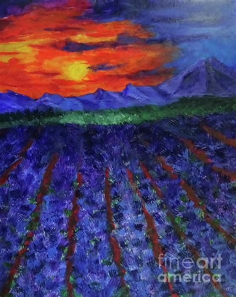 Fields Of Lavender By Eunice Warfel Painting Art Artwork