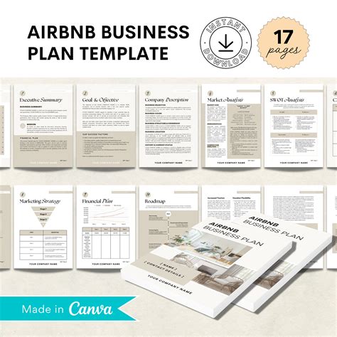 Airbnb Business Plan Canva Template Business Plan Template Canva