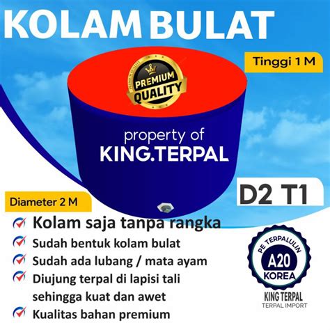 Jual Terpal Kolam Terpal Ikan Bulat A20 Korea D2 T1 Diameter 2 Tinggi