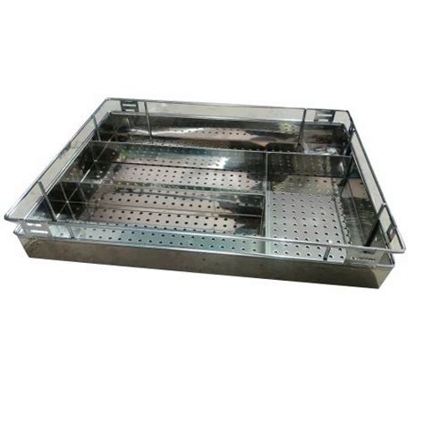 Silver Stainless Steel Cutlery Basket For Kitchen Size 12 X 20 X