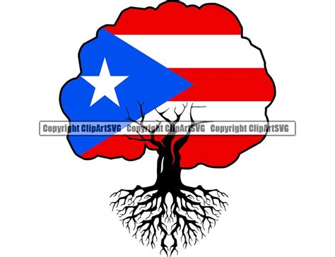 Puerto Rico Rican Tree Roots Family Home Flag Country World - Etsy