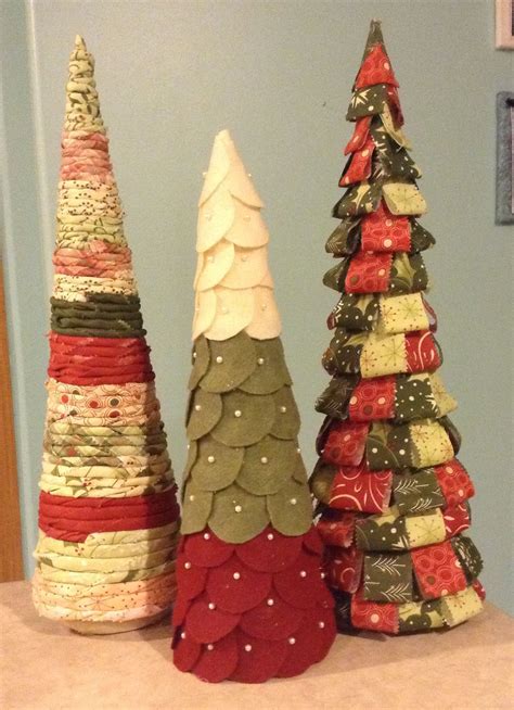 Styrofoam Cone Christmas Tree With Jelly Roll And Felt Diy Felt