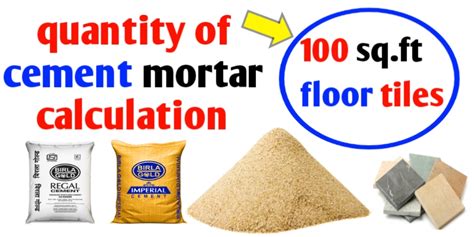 Cement Sand Calculation For Tiles Of Sq Ft Area Civil Sir