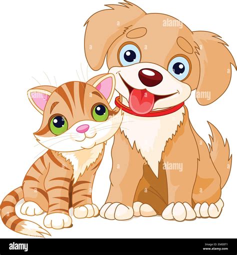 Cat And Dog Together Stock Vector Images Alamy