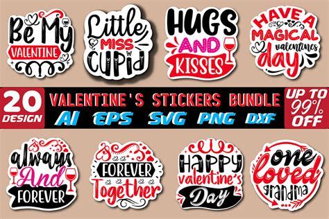 Valentines Sticker Design Bundle Bundle · Creative Fabrica