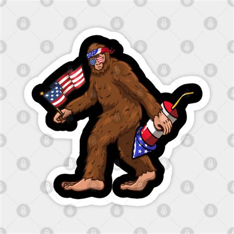 Bigfoot Fireworks 4th Of July Sasquatch American Flag 4th Of July