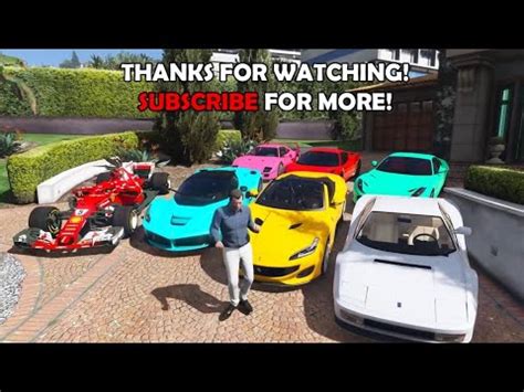 GTA 5 Stealing Luxury Ferrari Cars With Michael Real Life Cars 04