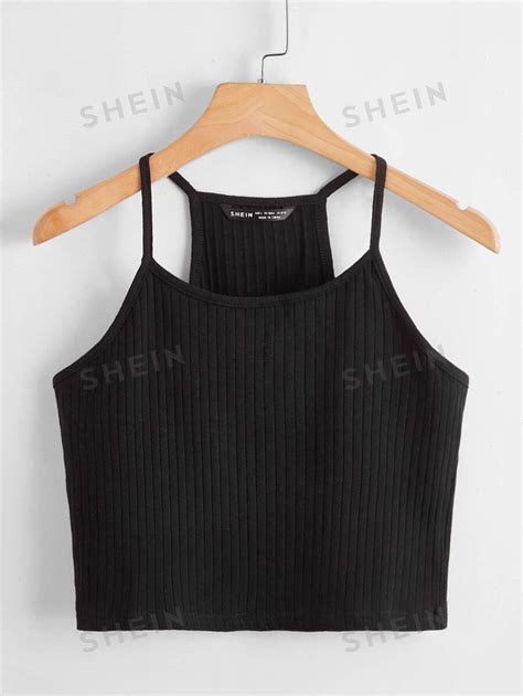 Shein Ezwear Crop Cami Top Mit Racerback Aktuelle Trends Günstig