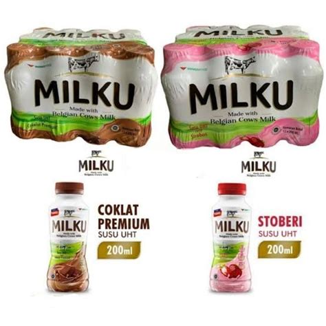 Jual Milku Susu Uht Coklat Stroberi Original Btl X Ml Shopee