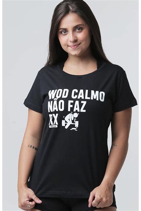 Camiseta Babylook Teebox WOD RX Feminina Preto Camiseta Crossfit