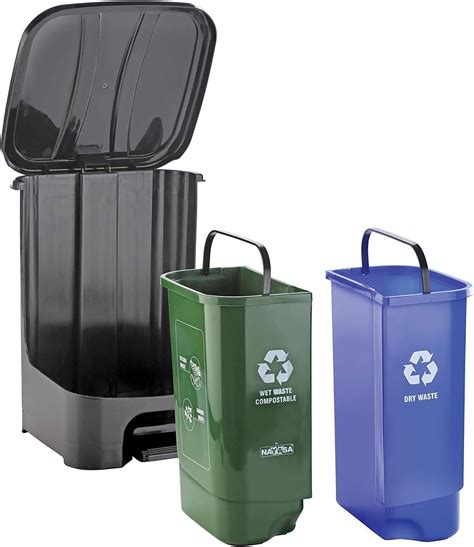 Aristo Twin Pedal Bin Dry Waste And Wet Waste Dustbin Ltrs Blue