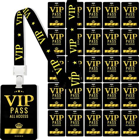 Amazon 25 Sets VIP Badge Lanyards With VIP Pass Cards VIP