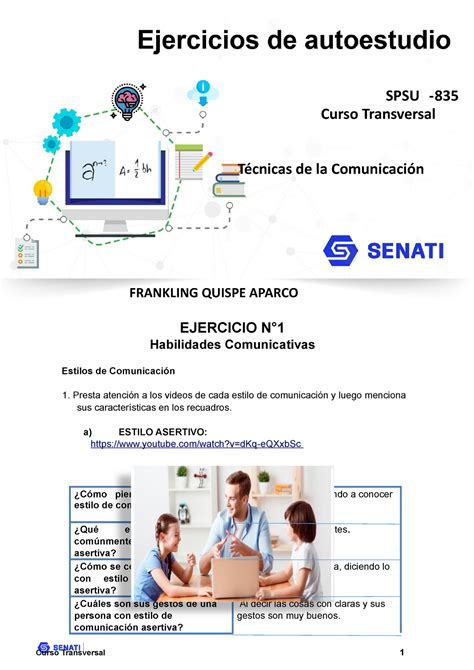 Tarea De Comunicaci N Ejercicio N Habilidades Comunicativas