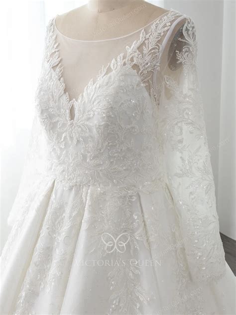 Vq Gorgeous Beaded Lace Appliqued Ivory Satin Wedding Ball Gown