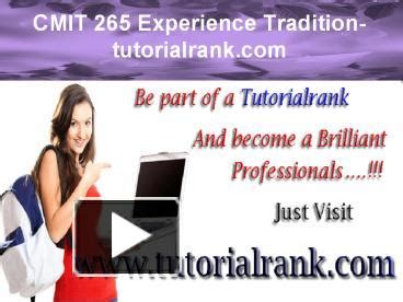 Ppt Cmit Experience Tradition Tutorialrank Powerpoint