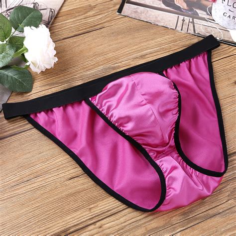 Mens Sissy Panties Silky Satin Briefs Bulge Pouch Underwear Bikini Underpants Ebay