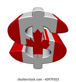 Canadian Dollar Symbol Flag On White Stock Illustration 43979353 ...