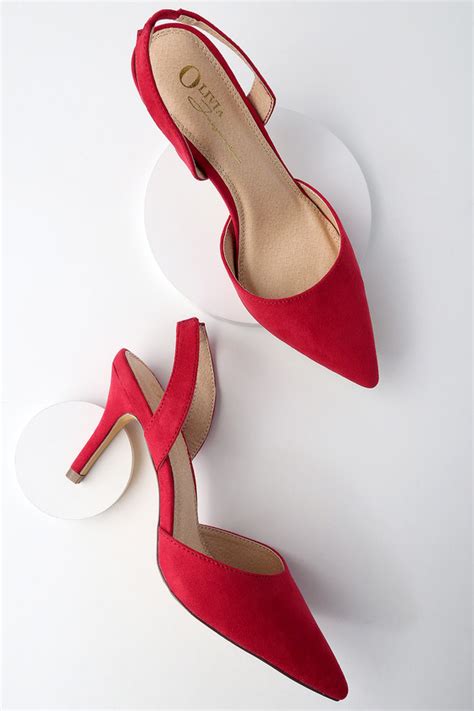 Cute Slingback Pumps Red Pumps Red Heels Lulus