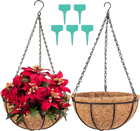 Amazon Metal Hanging Planter Basket With Coco Coir Liner Inch