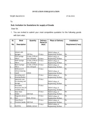 Fillable Online INVITATION FOR QUOTATION TEQUIP Phase II Fax Email