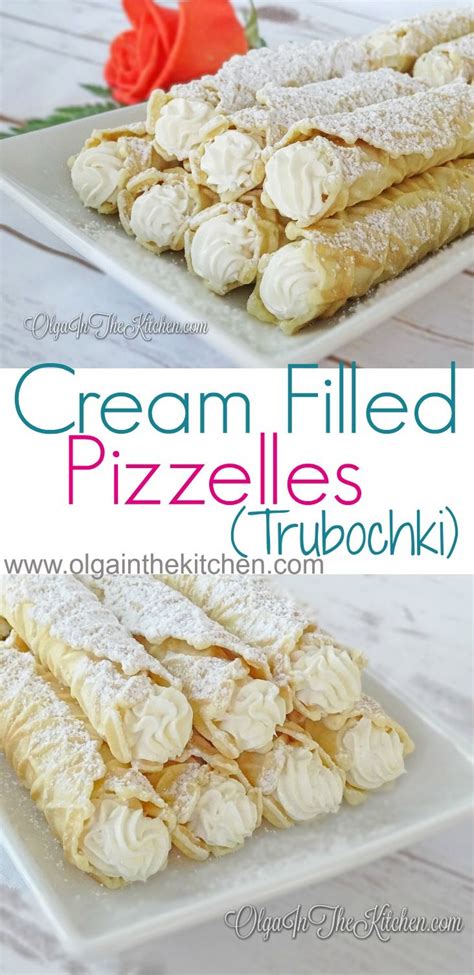 Cream Filled Pizzelles Trubochki Recipe Cookies Pizzelle