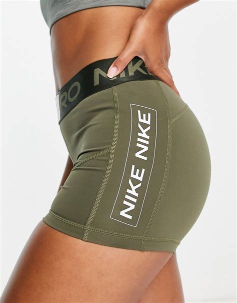 Nike Training Pro Grx Dri Fit 3 Inch Booty Shorts In Khaki Shopstyle