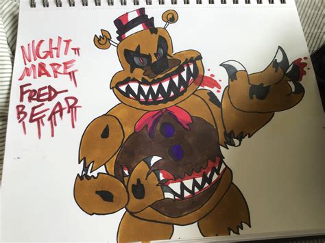 Nightmare Fred-Bear (art by me) : fivenightsatfreddys