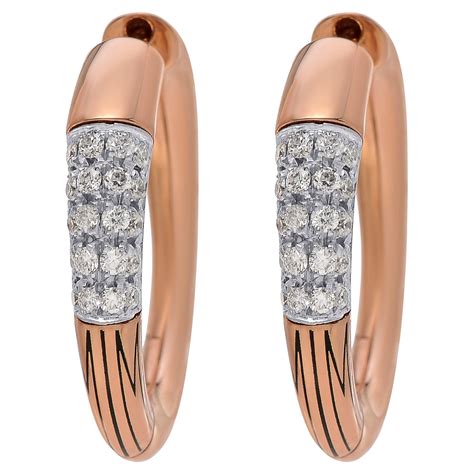 Mimi Milano Freevola 18K White Gold Diamond Huggie Earrings For Sale At