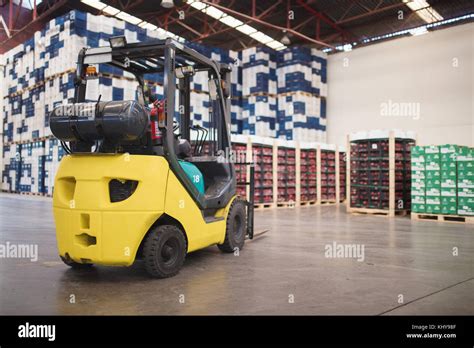 Large Modern Warehouse With Forklift Stock Photo Alamy