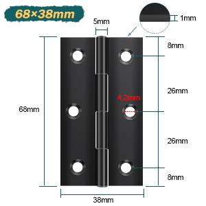 Yeepeo Pcs Door Hinges Mm Mm Black Stainless Steel Hinges For