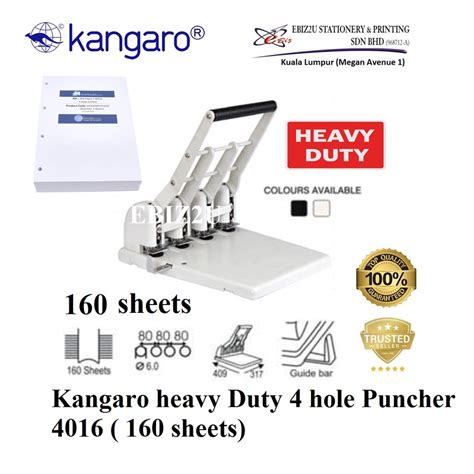 Kangaro Heavy Duty 4 Hole Puncher 4016 160 Sheets Penumbuk Puncher