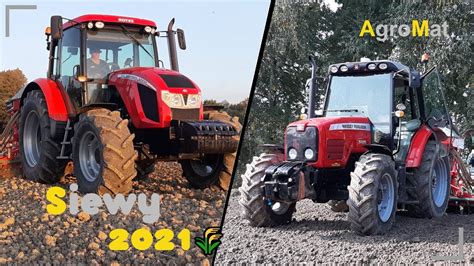 Siew pszenicy 2021 na dwa ciągnikiZetor Forterra 115 Massey