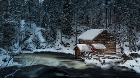 Finlandia Laponia Kuusamo Park Narodowy Oulanka Młyn Myllykoski