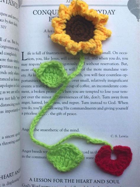 Sunflower Bookmark Crochet Crochet Crochet Earrings Crochet Necklace