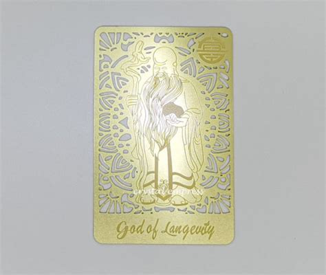 2023 God Of Longevity Gold Talisman Card Crystal Empress Feng Shui Store