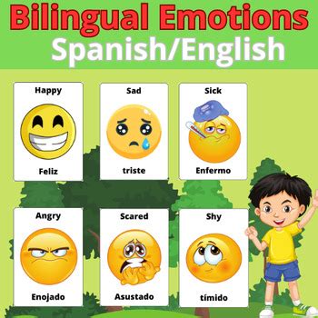 Bilingual Spanish English Emotions Flashcards By My Education My Right