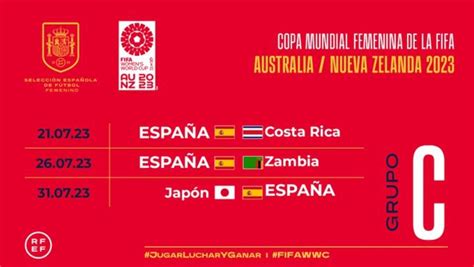 Costa Rica Zambia y Japón rivales de España en el Mundial femenino de