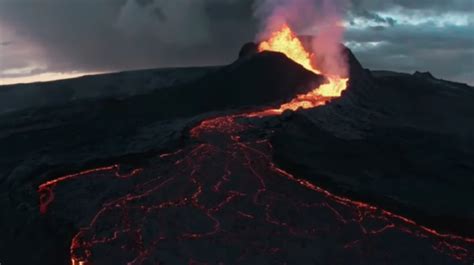 Drone Crashes Into Erupting Volcano In Iceland Watch The Exact Moment