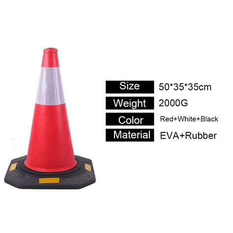 Customized Highly Visible EVA 50cm Road Safety Traffic Cone Road Cone