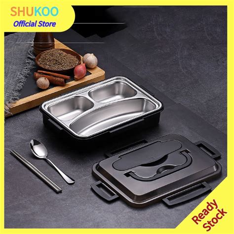 Jual SHUKOO KOTAK MAKAN STAINLESS STEEL 3 SEKAT BISA DIGUNAKAN PADA