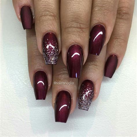 Classy Red Acrylic Nails Wine Nails Burgundy Nails